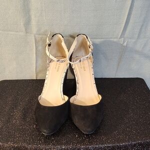 Cole Haan Black High Heeled Shoes with Ankle Strap